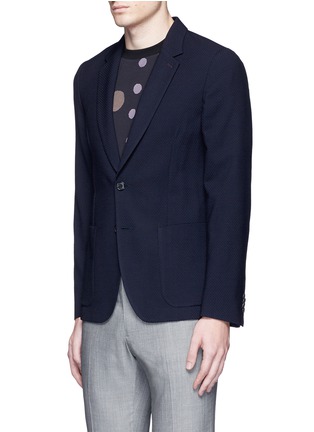 Front View - Click To Enlarge - PAUL SMITH - 'Soho' lattice overlay wool soft blazer