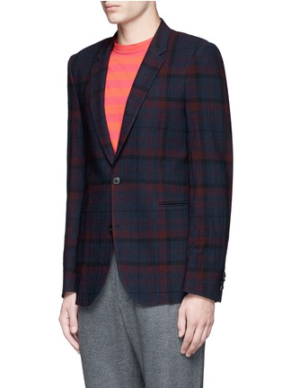 Front View - Click To Enlarge - PAUL SMITH - 'Soho' muted check plaid wool blazer