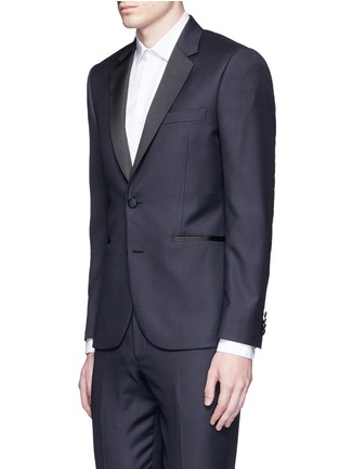 Front View - Click To Enlarge - PAUL SMITH - 'Soho' repp trim dot dobby tuxedo suit