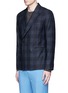 Front View - Click To Enlarge - PAUL SMITH - 'Soho' bouclé check plaid double breasted soft blazer