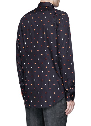 Back View - Click To Enlarge - PAUL SMITH - Mixed motif print cotton shirt