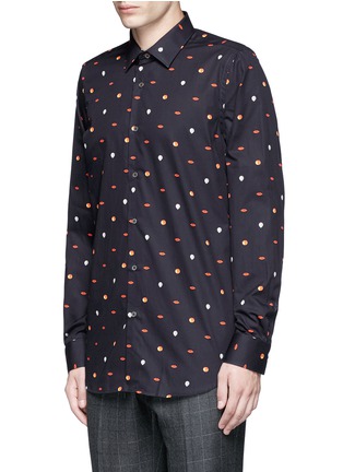 Front View - Click To Enlarge - PAUL SMITH - Mixed motif print cotton shirt