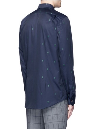 Back View - Click To Enlarge - PAUL SMITH - x Gufram cactus embroidery cotton twill shirt