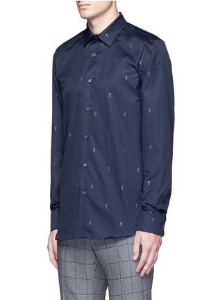 Front View - Click To Enlarge - PAUL SMITH - x Gufram cactus embroidery cotton twill shirt