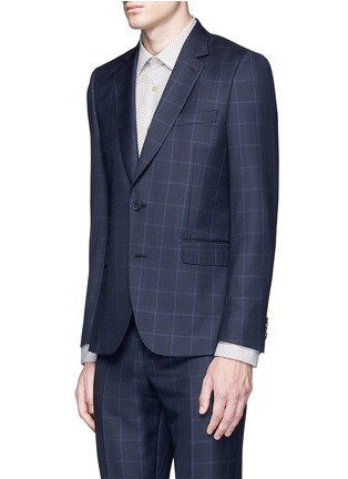 Front View - Click To Enlarge - PAUL SMITH - 'Soho' contrast check wool suit