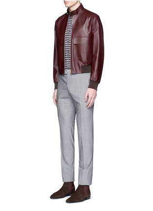 Figure View - Click To Enlarge - PAUL SMITH - Leather flight jacket