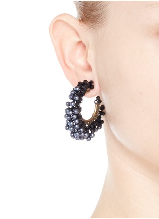Figure View - Click To Enlarge - MIRIAM HASKELL - Bead cluster hoop earrings