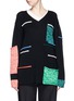 Main View - Click To Enlarge - PORTS 1961 - Marled pocket rolled trim wool sweater