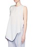 Front View - Click To Enlarge - PORTS 1961 - Contrast piping asymmetric hem sleeveless top