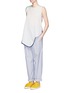 Figure View - Click To Enlarge - PORTS 1961 - Contrast piping asymmetric hem sleeveless top