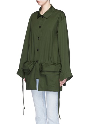 Front View - Click To Enlarge - PORTS 1961 - Oversize ruffle patch pocket military jacket