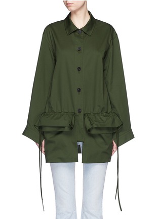 Main View - Click To Enlarge - PORTS 1961 - Oversize ruffle patch pocket military jacket
