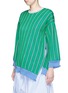 Front View - Click To Enlarge - PORTS 1961 - Diagonal stripe virgin wool sweater