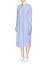 Front View - Click To Enlarge - PORTS 1961 - Stripe cotton poplin shirt dress