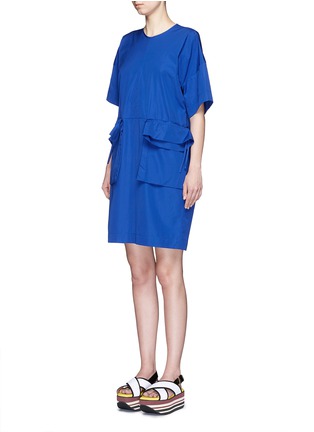 Front View - Click To Enlarge - PORTS 1961 - Ruffle pocket poplin dress