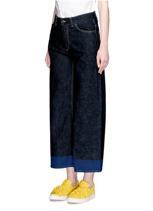 Front View - Click To Enlarge - PORTS 1961 - Coated cuff wide leg cropped jeans