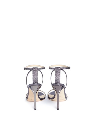 Back View - Click To Enlarge - JIMMY CHOO - 'Minny 100' lamé glitter sandals