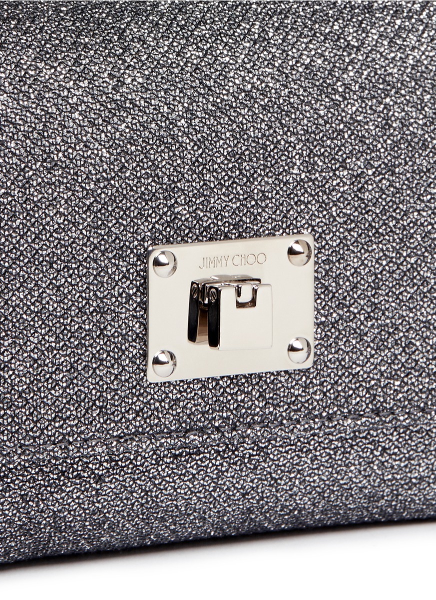 JIMMY CHOO 'Ruby L' Glitter Lamé Crossbody Bag