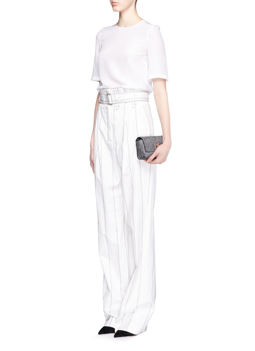 JIMMY CHOO 'Ruby L' Glitter Lamé Crossbody Bag