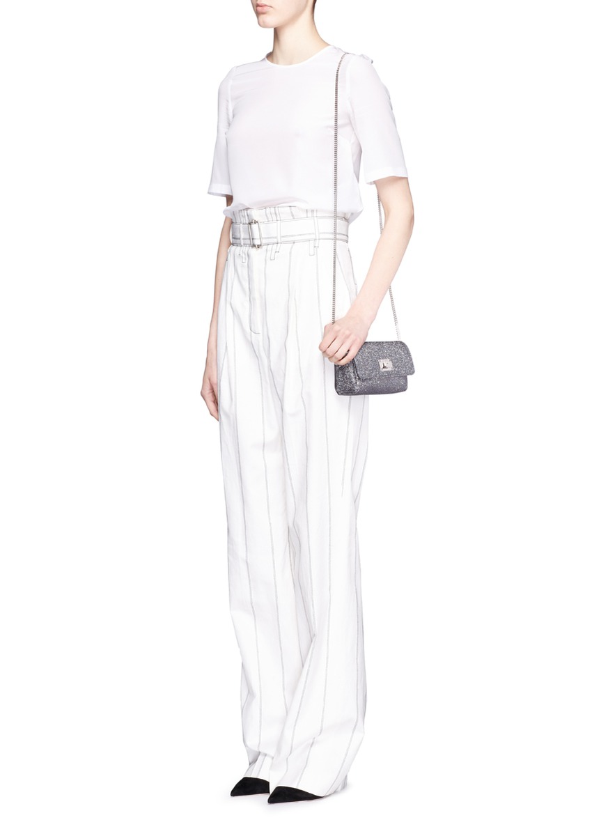 JIMMY CHOO 'Ruby L' Glitter Lamé Crossbody Bag