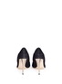 Back View - Click To Enlarge - JIMMY CHOO - 'Tamika' mirror leather gusset wavy suede pumps