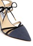 Detail View - Click To Enlarge - JIMMY CHOO - 'Hime' leather trim canvas pumps