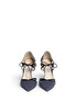 Front View - Click To Enlarge - JIMMY CHOO - 'Hime' leather trim canvas pumps