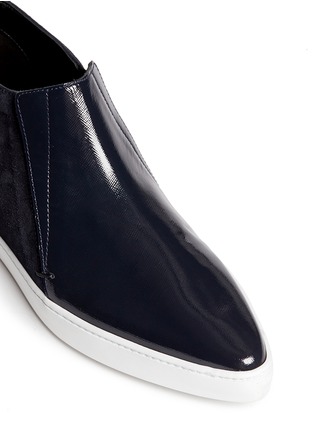 Detail View - Click To Enlarge - FABIO RUSCONI - Patent leather and suede high top slip-ons