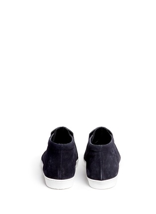 Back View - Click To Enlarge - FABIO RUSCONI - Patent leather and suede high top slip-ons