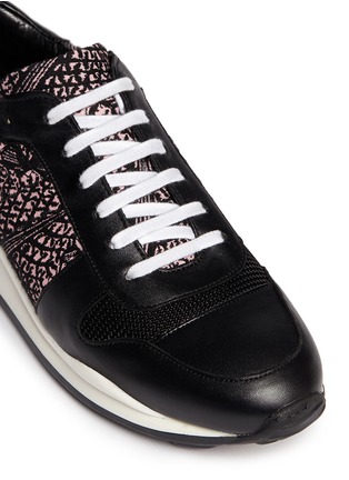 Detail View - Click To Enlarge - OPENING CEREMONY - Graphic print leather trim wedge sneakers