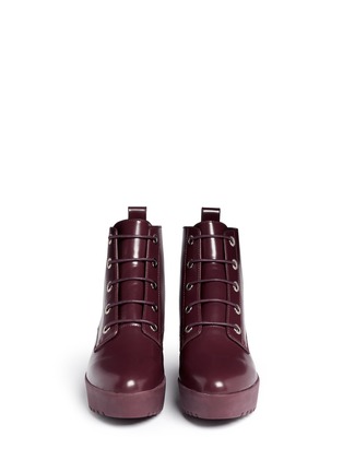 Figure View - Click To Enlarge - OPENING CEREMONY - 'Grunge' lace-up leather platform ankle boots