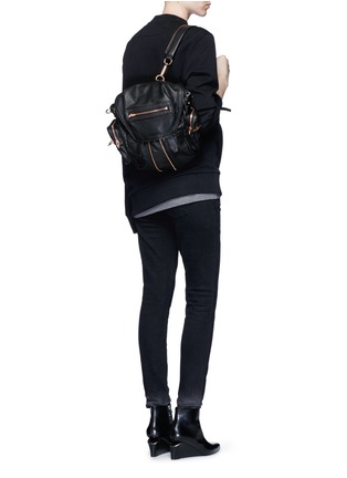 Figure View - Click To Enlarge - ALEXANDER WANG - 'Mini Marti' washed leather three-way backpack