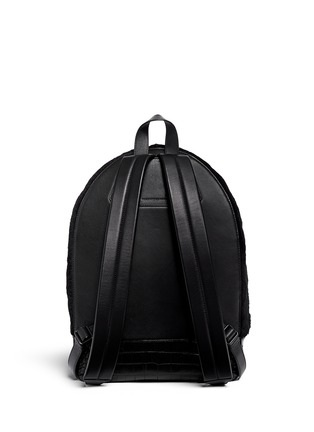 Back View - Click To Enlarge - ALEXANDER WANG - 'Bookbag' kangaroo fur croc effect leather backpack