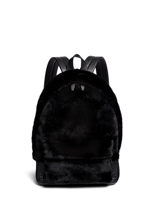 Main View - Click To Enlarge - ALEXANDER WANG - 'Bookbag' kangaroo fur croc effect leather backpack