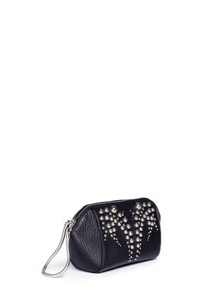 Front View - Click To Enlarge - ALEXANDER WANG - 'Chastity' large stud leather makeup pouch