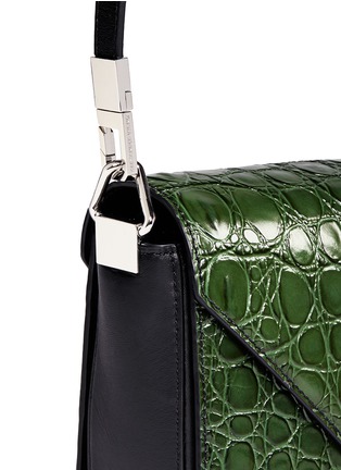 Detail View - Click To Enlarge - ALEXANDER WANG - 'Prisma' small croc embossed leather envelope sling bag