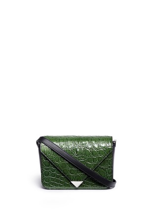 Main View - Click To Enlarge - ALEXANDER WANG - 'Prisma' small croc embossed leather envelope sling bag