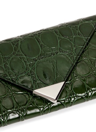 Detail View - Click To Enlarge - ALEXANDER WANG - 'Prisma' skeletal croc embossed leather envelope wallet