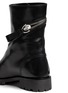 Detail View - Click To Enlarge - ALEXANDER MCQUEEN - Curve skull zip leather boots