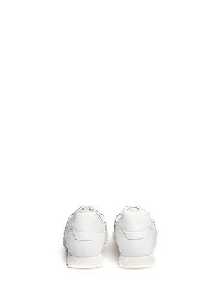 Back View - Click To Enlarge - ALEXANDER MCQUEEN - Leather cutout reflective sneakers