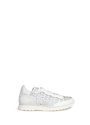 Main View - Click To Enlarge - ALEXANDER MCQUEEN - Leather cutout reflective sneakers
