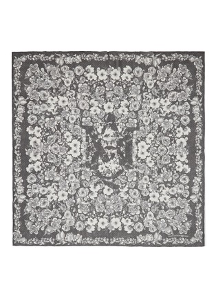 Main View - Click To Enlarge - ALEXANDER MCQUEEN - 'Floral Eaten Logo' silk chiffon scarf