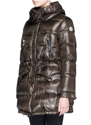 Front View - Click To Enlarge - MONCLER - Beauregard' grosgrain trim nylon down jacket