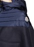 Detail View - Click To Enlarge - MONCLER - 'Grises' drawstring hem wool flannel cape coat