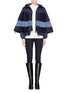 Figure View - Click To Enlarge - MONCLER - 'Grises' drawstring hem wool flannel cape coat