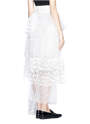 Back View - Click To Enlarge - CHLOÉ - Polka-dot mesh tiered skirt