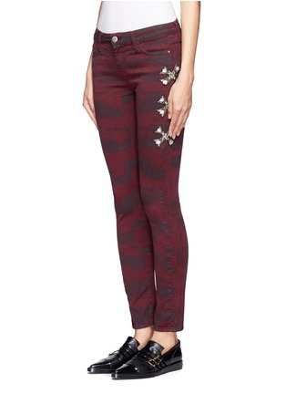 Front View - Click To Enlarge - EACH X OTHER - Embroidered skinny jeans