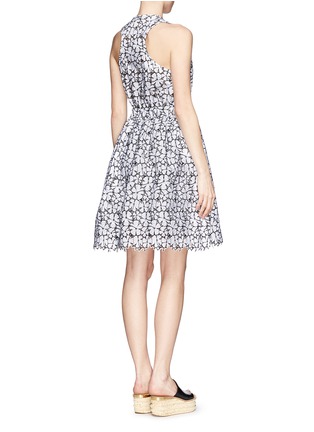 Back View - Click To Enlarge - MSGM - Lace flower flare dress
