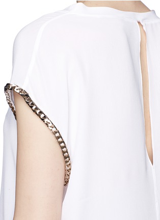 Detail View - Click To Enlarge - SANDRO - Chain sleeve silk top