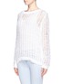 Front View - Click To Enlarge - SANDRO - 'Sourire' distressed knit sweater